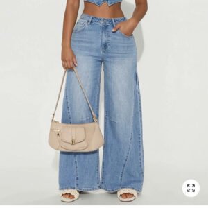 MC-0131 Ojai Seamed Barrel Wide Leg Jean - Light Wash