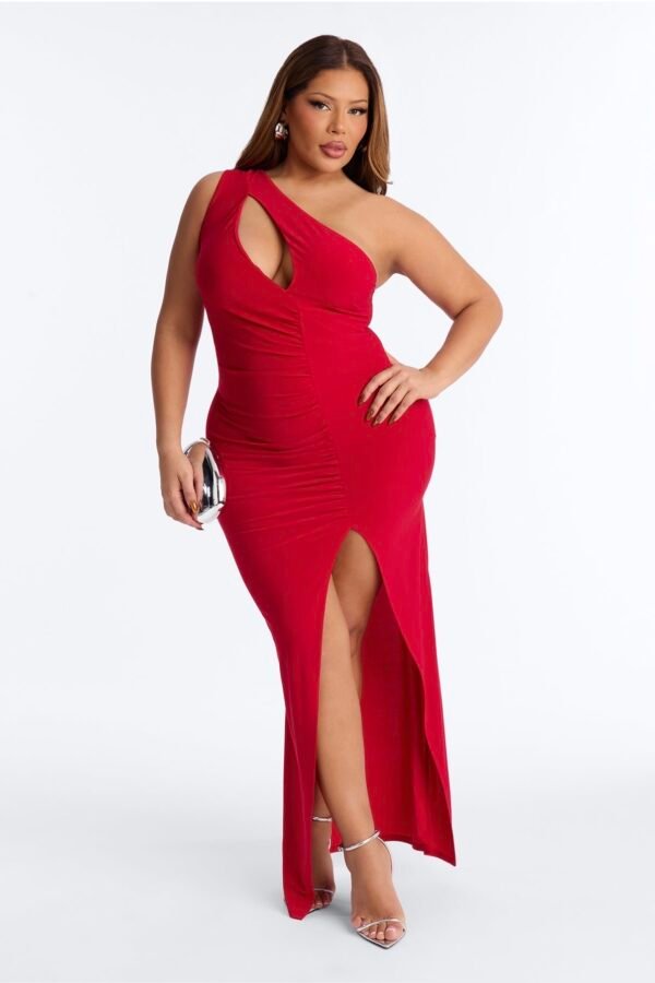 Lotus Garden Maxi Dress - Red