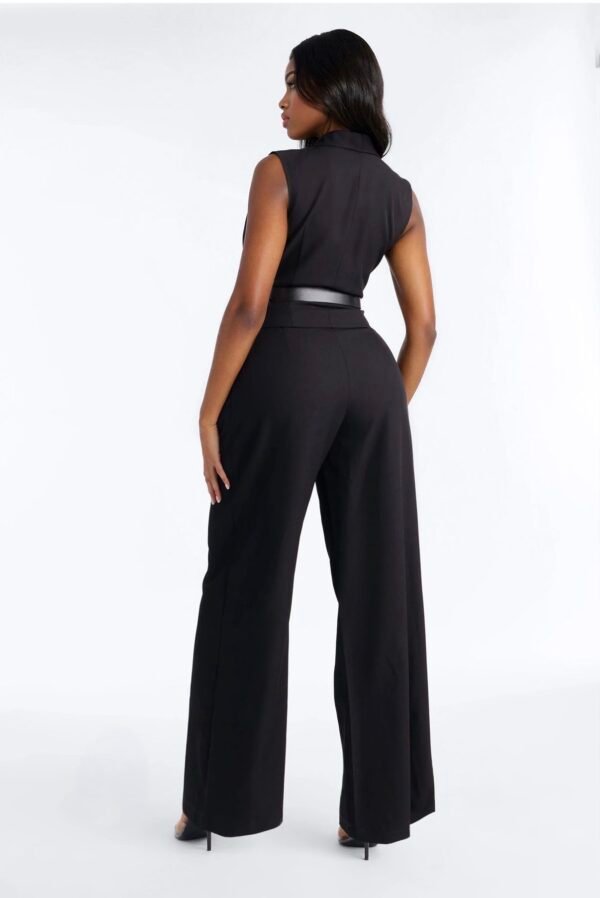Brayson Belted Wide Leg Jumpsuit - Black