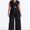 Brayson Belted Wide Leg Jumpsuit - Black
