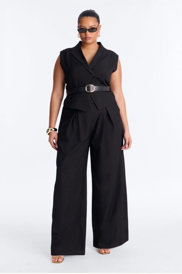 Brayson Belted Wide Leg Jumpsuit - Black