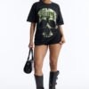 Bone Thugs Skull Rhinestone Tee - Black