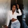 Annalisa Cropped Button Up Shirt - White