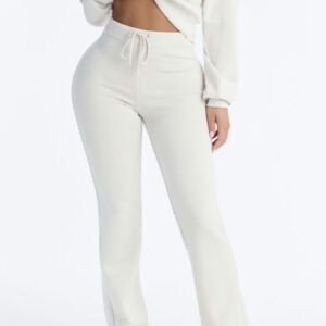 MC-0457 Bella Scuba Flare Pants - White