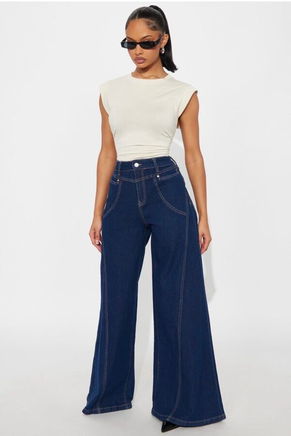 Americano Stretch Super Wide Leg Jeans - Dark Wash Americano Stretch Super Wide Leg Jeans - Dark Wash
