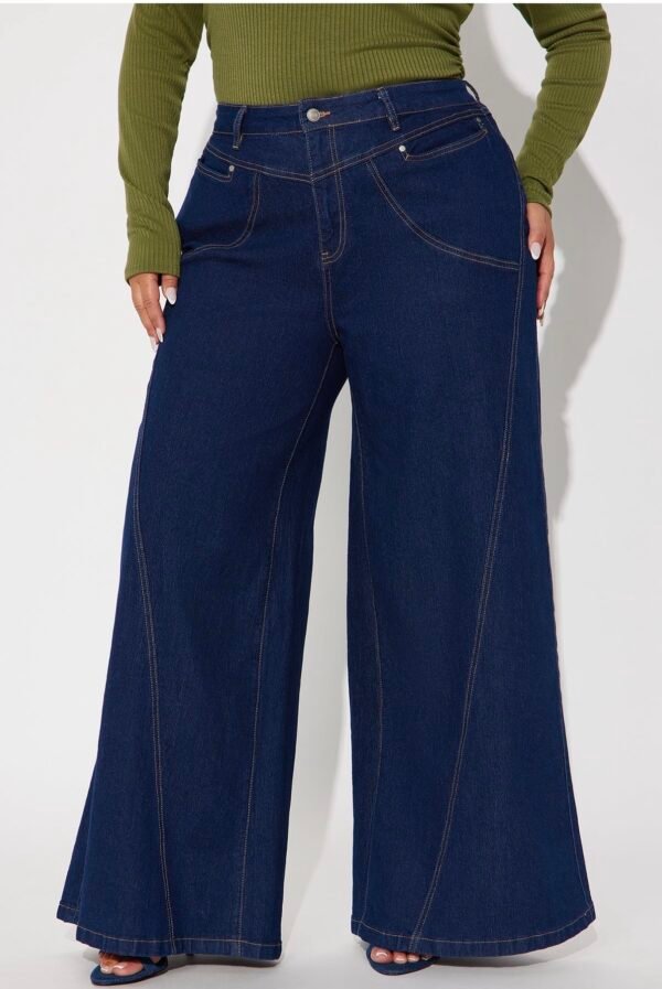 Americano Stretch Super Wide Leg Jeans - Dark Wash Americano Stretch Super Wide Leg Jeans - Dark Wash