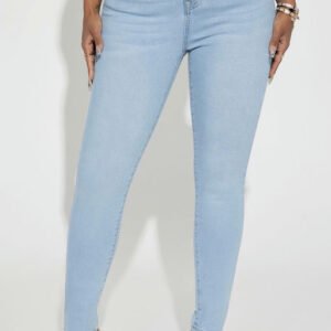 MC-0424 Alaia High Rise Stretch Skinny Jeans - Light Wash