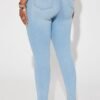 Alaia High Rise Stretch Skinny Jeans - Light Wash