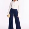 Amber Knit Wide Leg Pant 33″ - Rinse Blue Wash Amber Knit Wide Leg Pant 33″ - Rinse Blue Wash