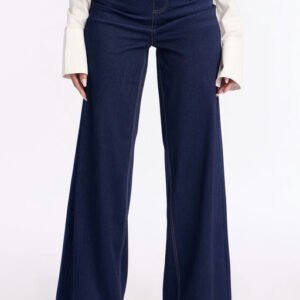 Amber Knit Wide Leg Pant 33″ - Rinse Blue Wash