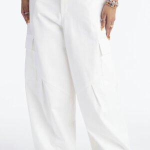 MC-0460 Aerin Mid Rise Cargo Jogger Pant 30″ - Ivory