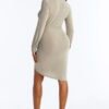 Isa Ruched Slinky Midi Dress - Sage