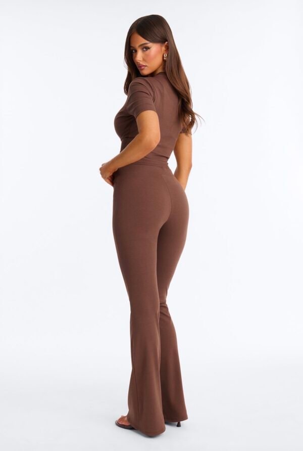 Allure Off Shoulder Pant Set - Brown