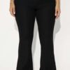 Korey Waffle Knit Fold Over Pants - Black