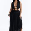 Jocelyn Cut Out Mesh Maxi Dress - Black
