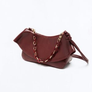 Hold That Though Faux Leather Crossbody Bag - Burgundy
