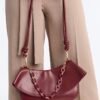 Hold That Though Faux Leather Crossbody Bag - Burgundy Hold That Though Faux Leather Crossbody Bag - Burgundy