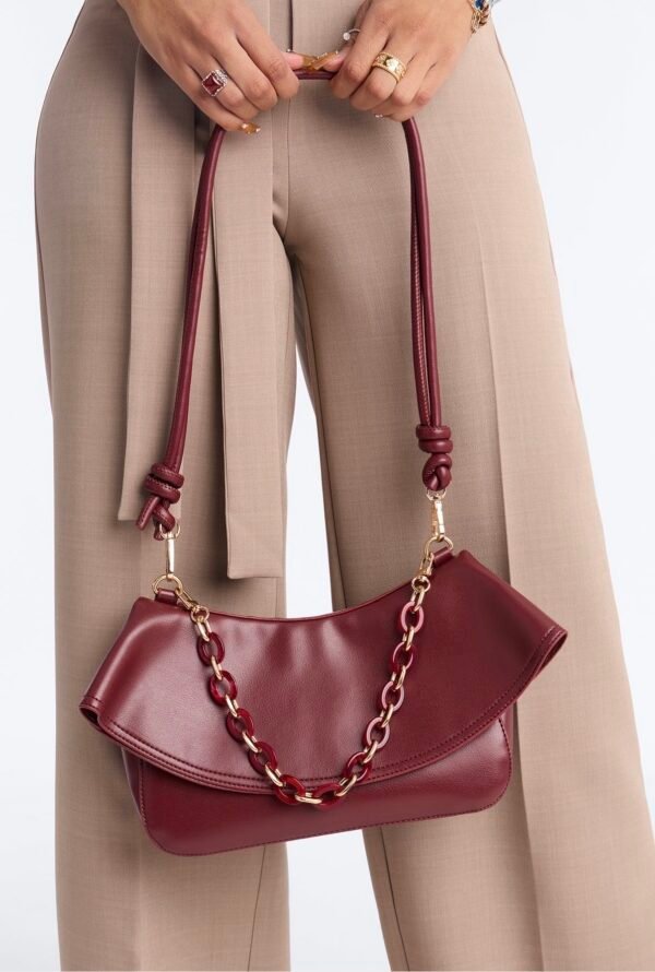 Hold That Though Faux Leather Crossbody Bag - Burgundy Hold That Though Faux Leather Crossbody Bag - Burgundy