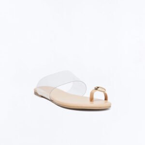 French Polynesia Hardware Toe Ring Sandals - Clear/Nude