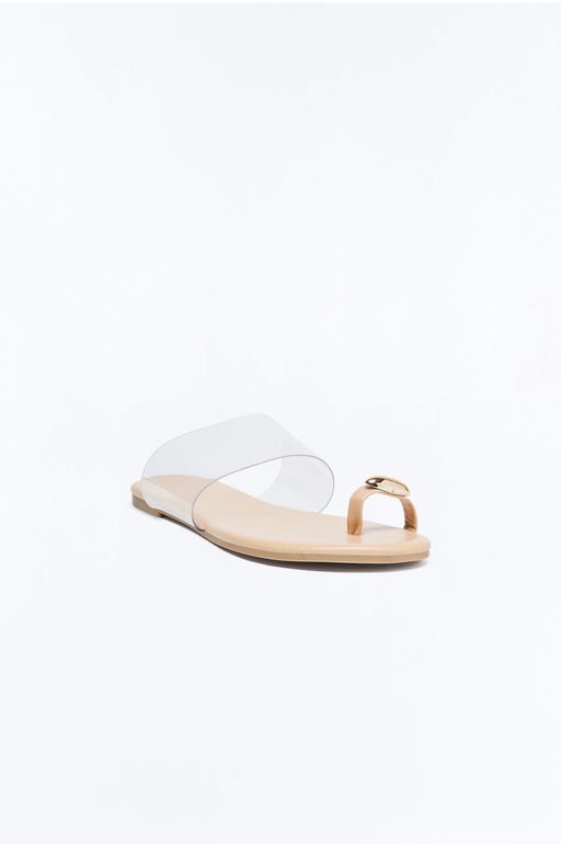 French Polynesia Hardware Toe Ring Sandals - Clear/Nude