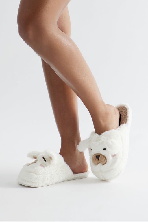 MC-0527 Hershey Cozy Bear Slippers - Cream