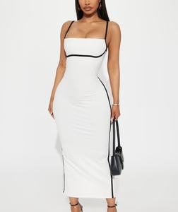 MC-0011 Take Control Ribbed Midi Dress - Off White