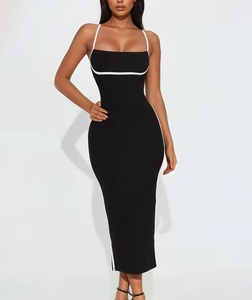 MC-0012 Take Control Ribbed Midi Dress - Black