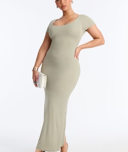 MC-0026 Juliana Double Lined Ribbed Maxi Dress - Hunter Green