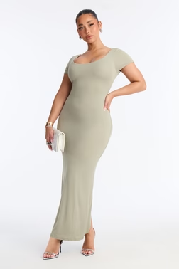 MC-0026 Juliana Double Lined Ribbed Maxi Dress - Hunter Green