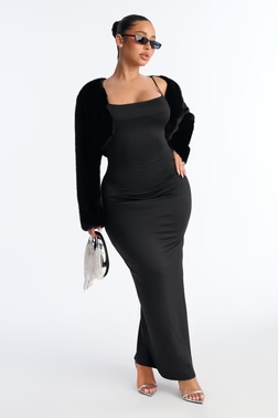 Reyna Backless Maxi Dress - Black