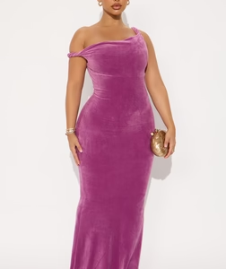 Season Of Slay Velour Gown - Mauve