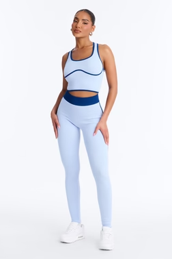 MC-0065 Sunday Mode Seamless Legging Set - Light Blue