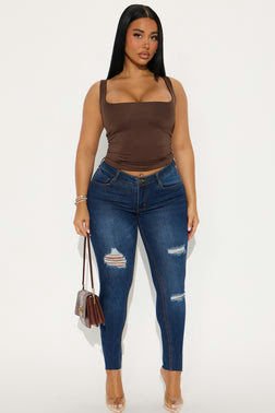 MC-0093 She's Fine Stretch Skinny Jeans - Dark Wash
