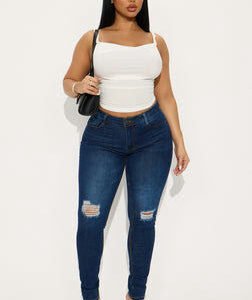 Beachwood Ripped Skinny Jeans - Dark Wash