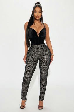 Call Me Up Lace Legging - Black/combo