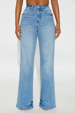 MC-0133 Upper West High Rise Stretch Flare Jeans - Medium Wash