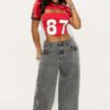 Anything For Love Printed Jeans - Grey