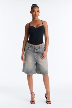 MC-0147 Basic 90's Denim Jorts - Vintage Wash