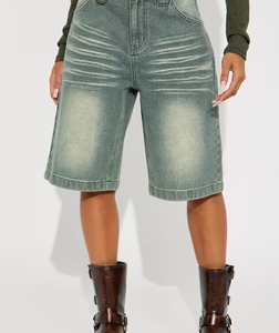 MC-0152 Sophia Denim Jorts - Olive