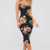 Body Moves Midi Dress - Black Floral