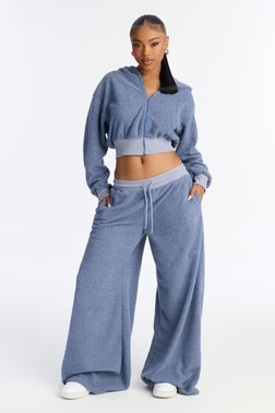Lyla Sherpa Lounge Pant - Slate Blue