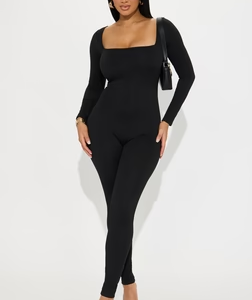 Monique Square Neck Jumpsuit - Black