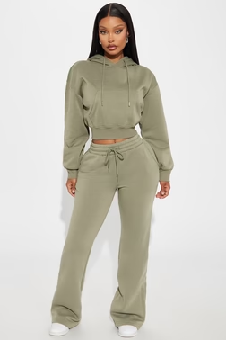 Candice Lounge Flare Pant - Olive