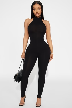 MC-0225 Rubi Ribbed Jumpsuit - Black
