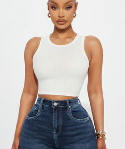 Cara Ribbed Tank - Off White
