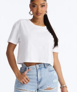 Simple And Modern Cropped Tee - White