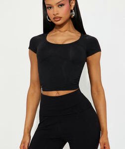 Emmie Short Sleeve Baby Tee - Black