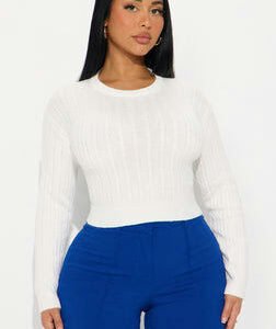 Chillin' It Cable Knit Sweater - Ivory