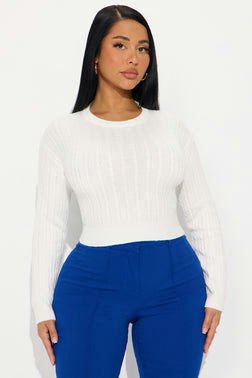 Chillin' It Cable Knit Sweater - Ivory