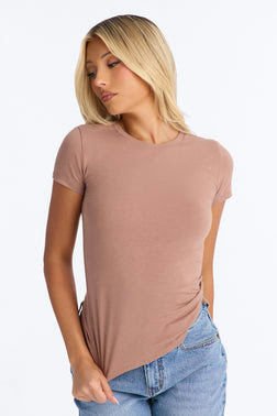 Camilla Classic Fit Crew Neck Tee - Caffe